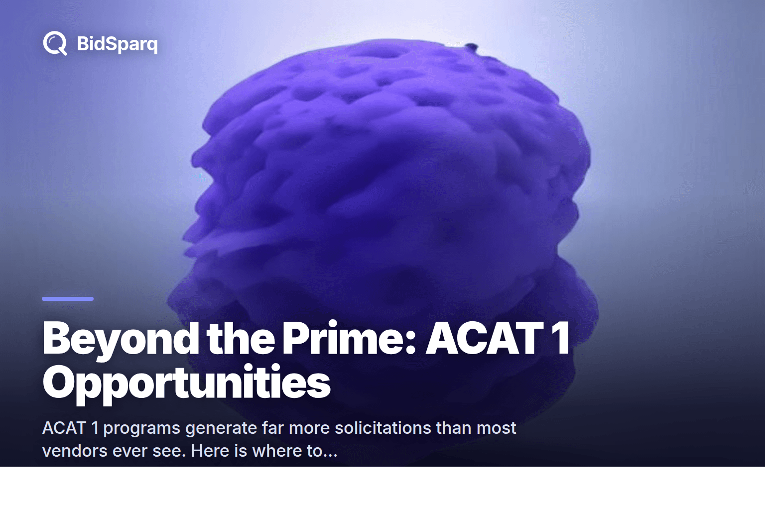 ACAT 1 Program Bids: Find Every Tier of Opportunity