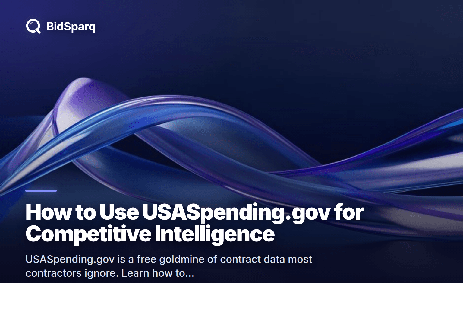 How to Use USASpending.gov for Competitive Intelligence