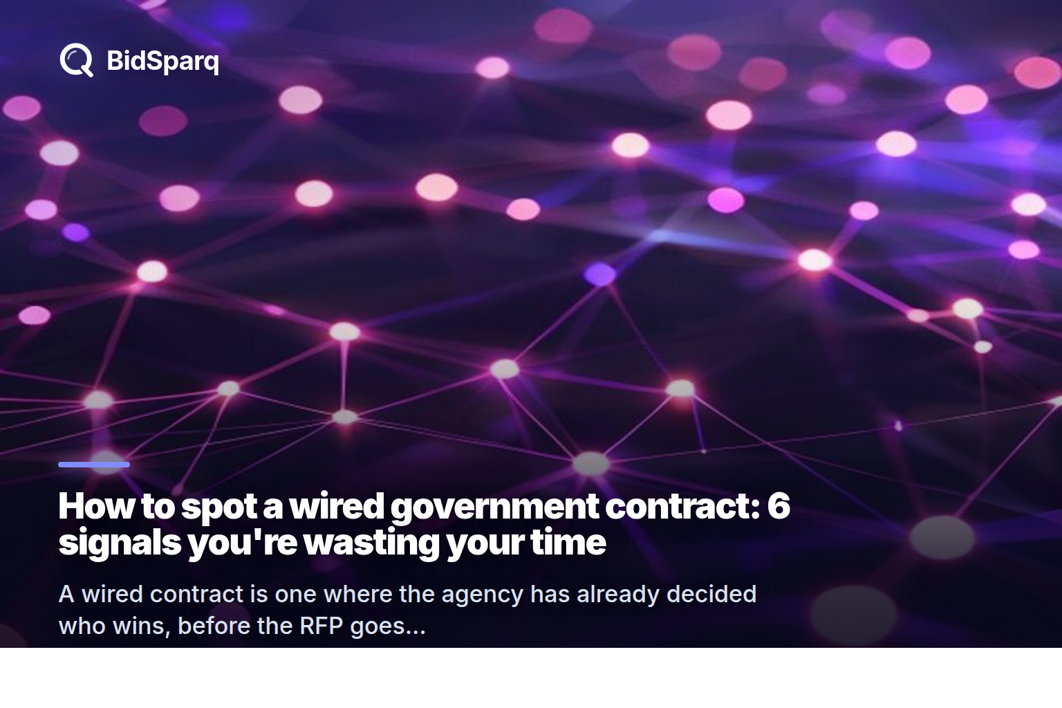 How to spot a wired government contract: 6 signals you're wasting your time