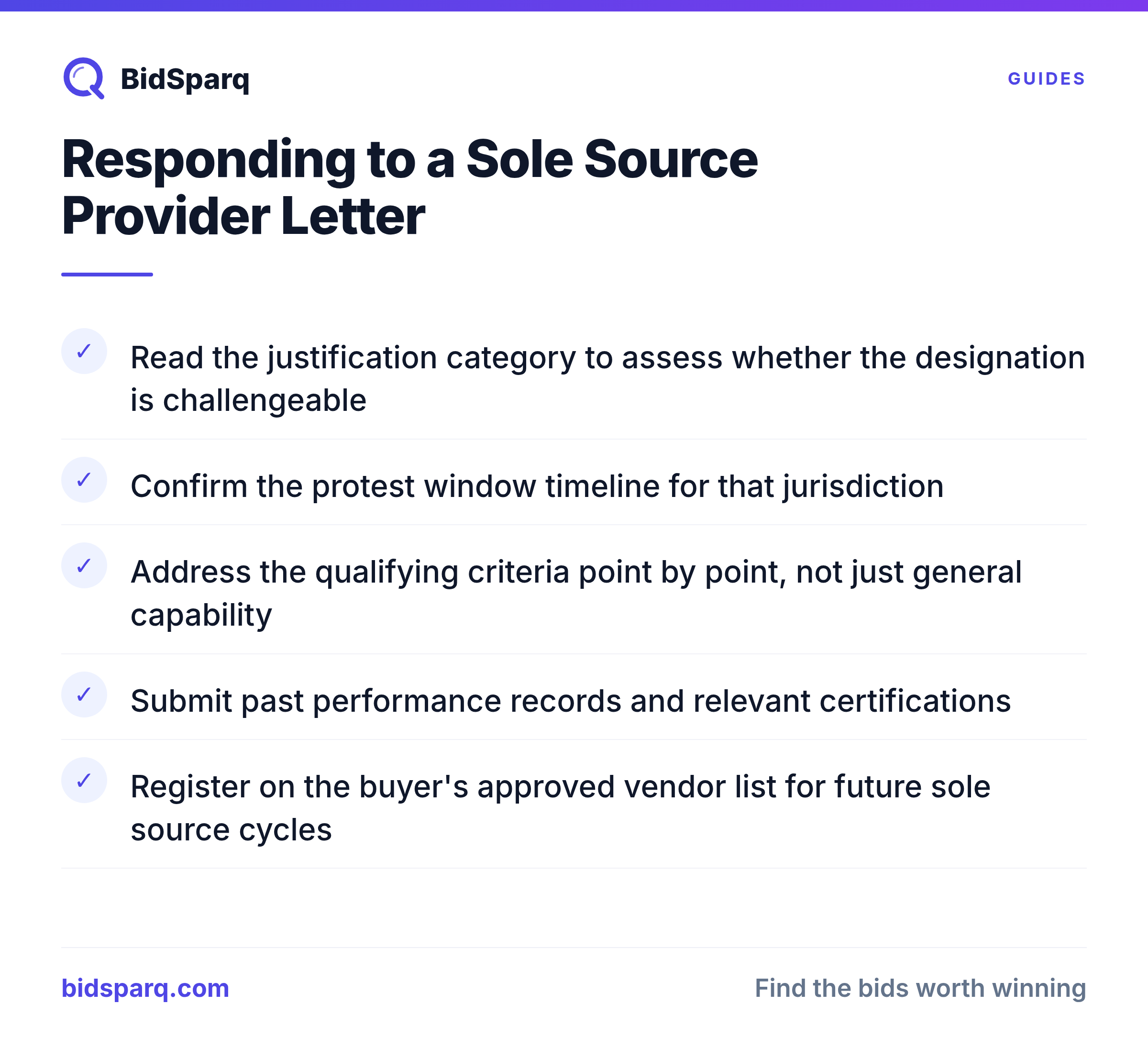 Responding to a Sole Source Provider Letter