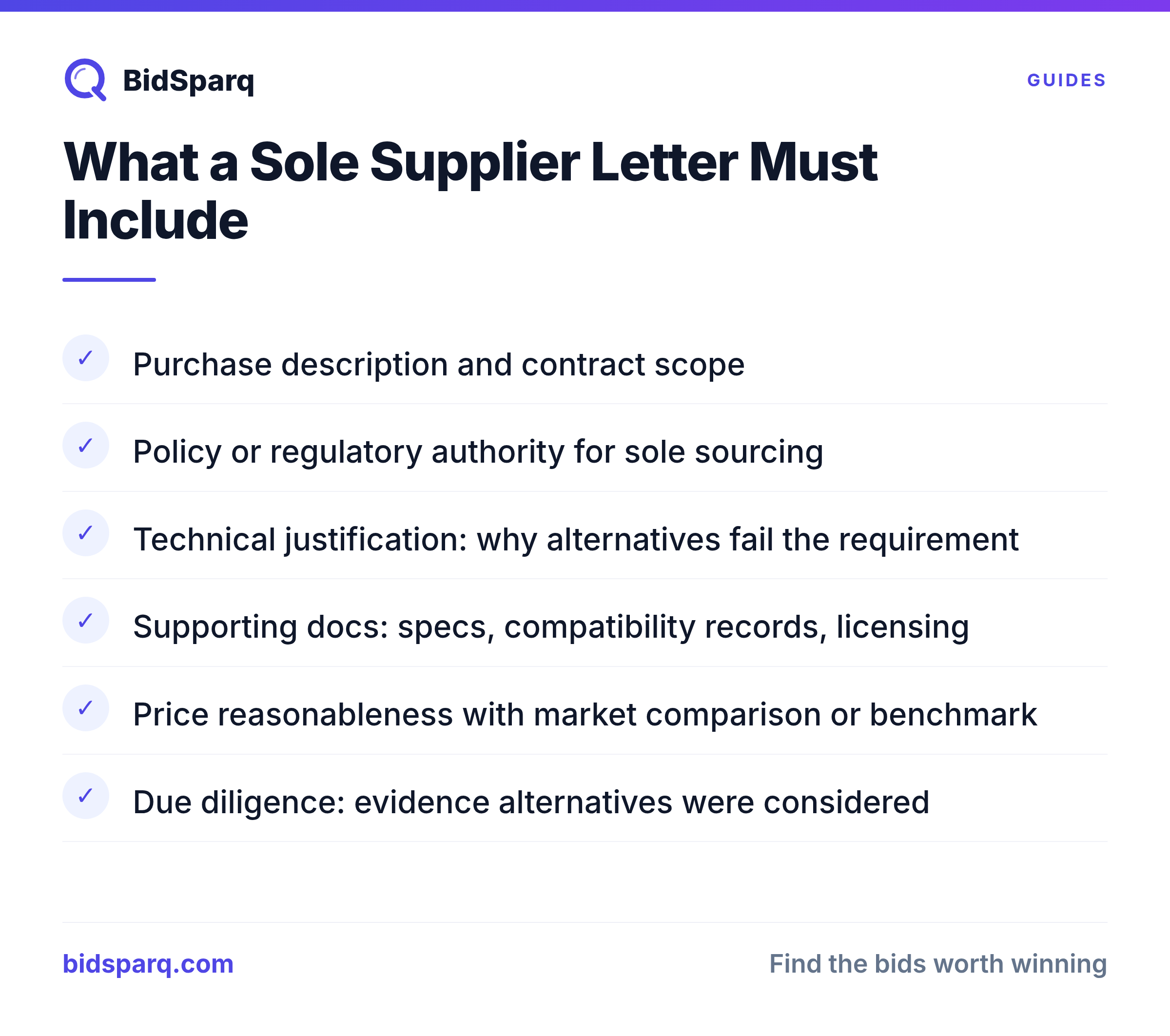 What a Sole Supplier Letter Must Include