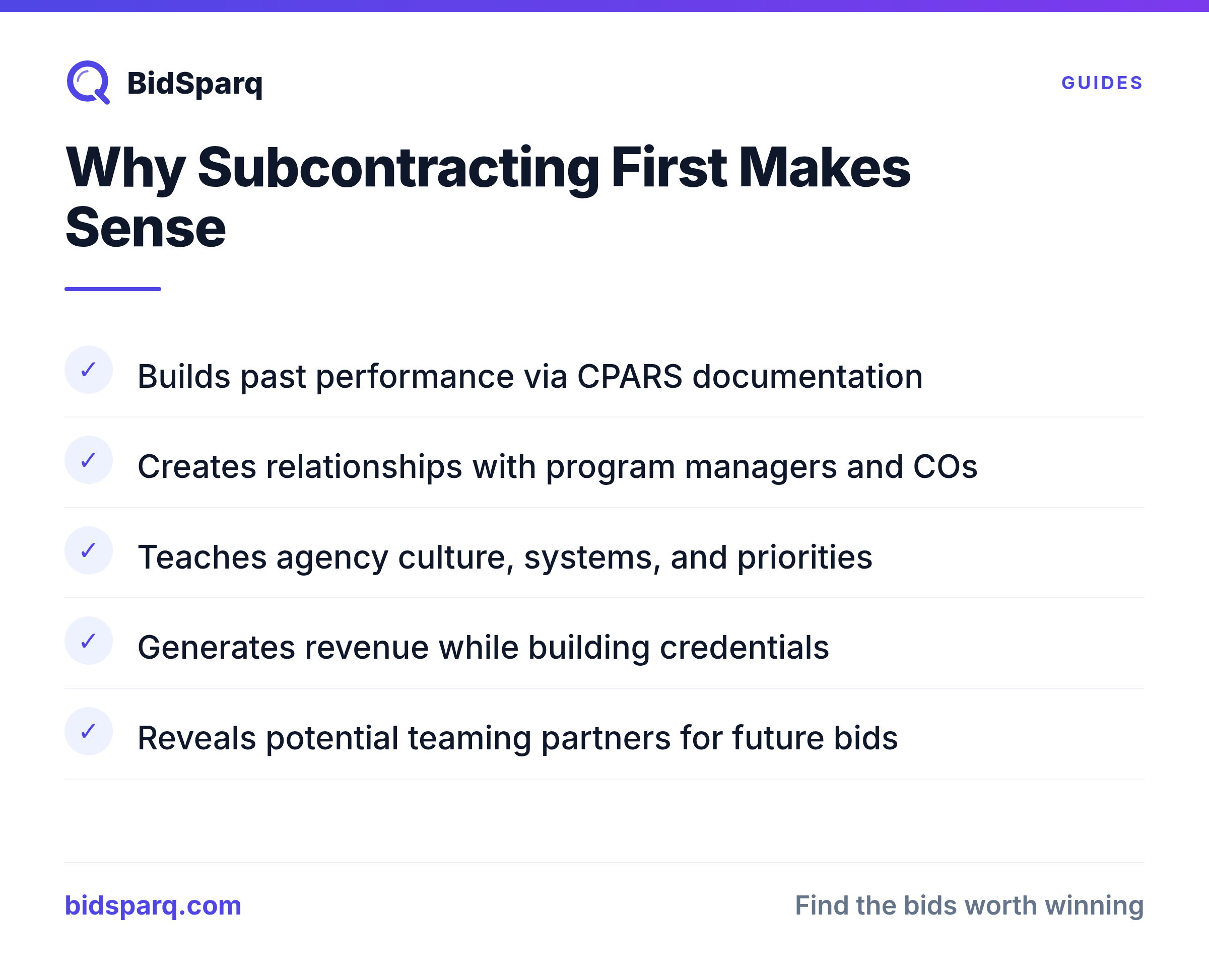 Why Subcontracting First Makes Sense